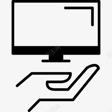 用手显示电视或电脑的显示器随机图标图标