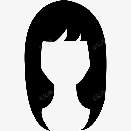 女人深色长发形人身体部位图标svg_新图网 https://ixintu.com 人 女人深色长发形 身体部位