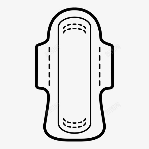 护垫女性卫生图标svg_新图网 https://ixintu.com 卫生 卫生棉条 女性 护垫 经期