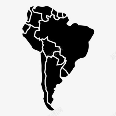 南美洲大陆国家图标图标