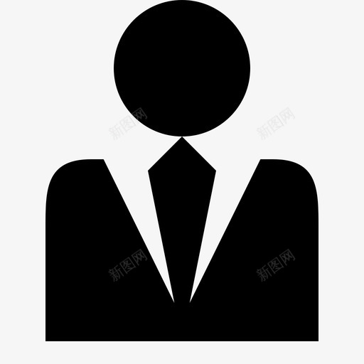用户白领领带图标svg_新图网 https://ixintu.com 个人 个人资料 商人 头像 用户 男人 白领 账户 领带