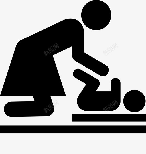 换乘站换装婴儿尿布图标svg_新图网 https://ixintu.com 女性 婴儿换装 尿布 换乘站 换装婴儿 清洁婴儿