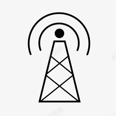 无线电塔天线通信图标图标