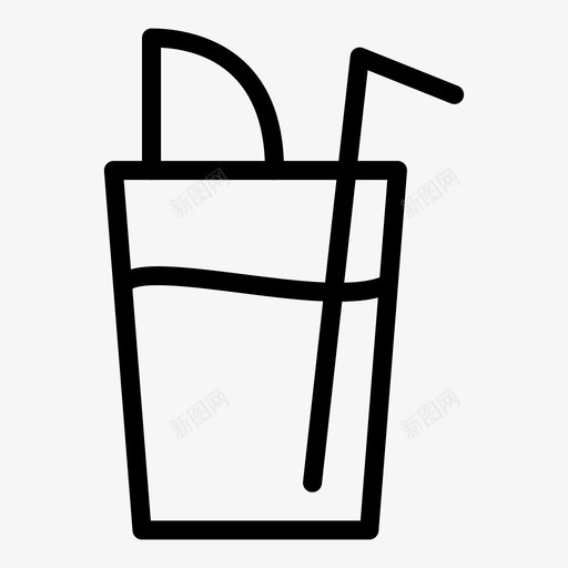 柠檬水饮料清凉图标svg_新图网 https://ixintu.com 夏季 新鲜 柠檬水 清凉 食品和饮料 饮料
