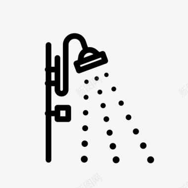淋浴洗澡淋浴头图标图标