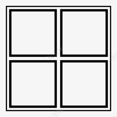 4瓷砖笔划框架正方形面板图标图标