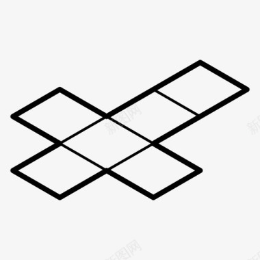 非武装立方体正方形集合图标图标