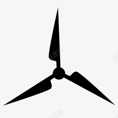 风力涡轮机风力发电厂风能图标图标