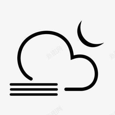 夜间雾天气太阳图标图标