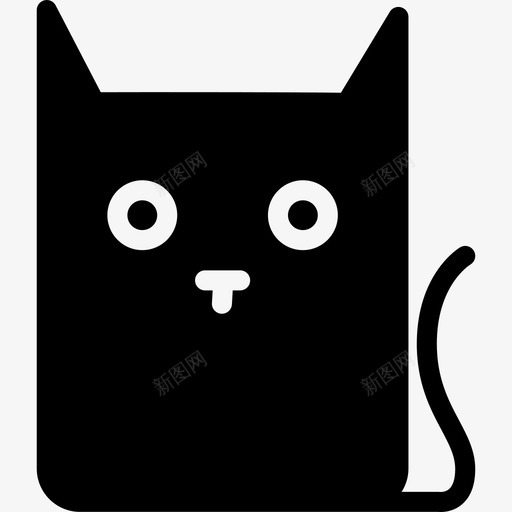 黑衣猫的剪影动物可爱的偶像图标svg_新图网 https://ixintu.com 动物 可爱的偶像 黑衣猫的剪影