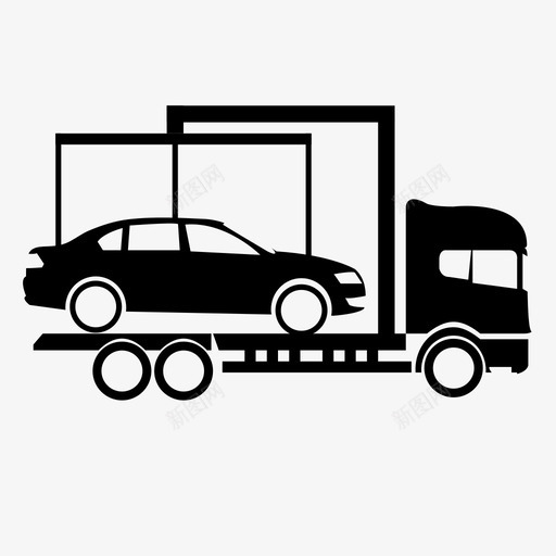 拖车旅行运输图标svg_新图网 https://ixintu.com 司机 拖车 旅行 汽车 运输 送货 驾驶