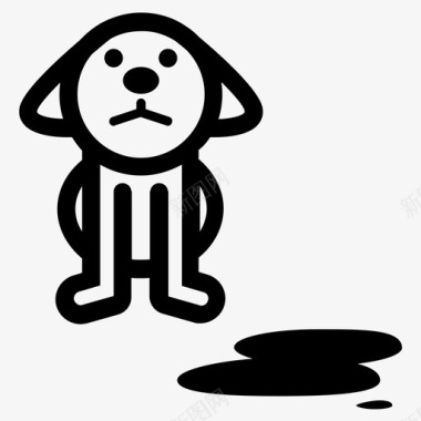 狗尿浴室事故小狗图标图标
