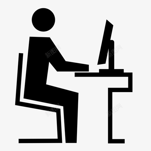 工作远程工作屏幕图标svg_新图网 https://ixintu.com 办公室工作 办公桌工作 家庭作业 屏幕 工作 电脑工作 远程工作