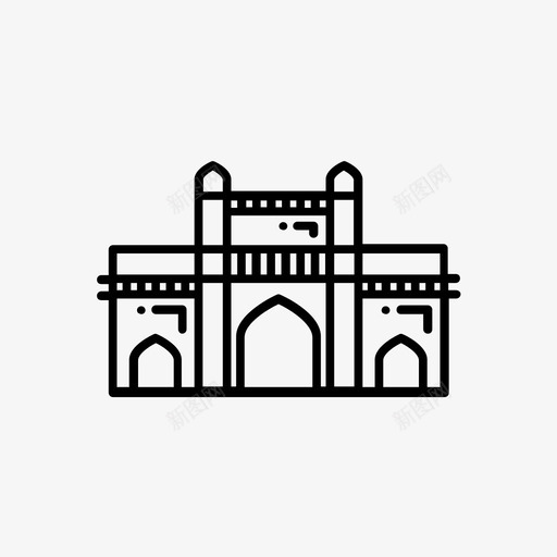 印度之门著名遗产图标svg_新图网 https://ixintu.com 印度之门 地标 孟买 纪念碑 结构 著名 蒙拜松一月 遗产