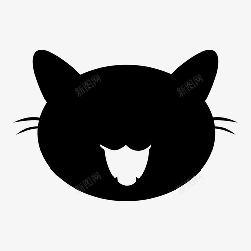 猫动物猫脸图标svg_新图网 https://ixintu.com 动物 小猫 猫 猫脸