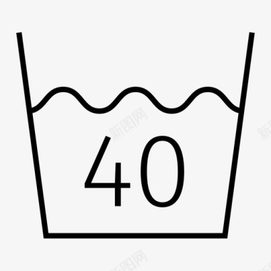 在40c或以下洗涤洗涤洗衣符号图标图标