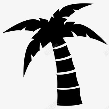 棕榈树海滩天堂图标图标
