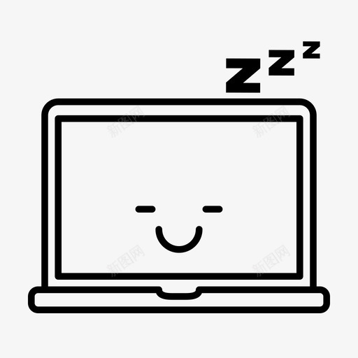 困倦平静放松图标svg_新图网 https://ixintu.com 休息 办公室 困倦 平静 放松 睡眠 睡眠模式 瞌睡笔记本电脑 科技 笑脸