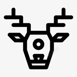 人物黑白装饰画鹿形状驯鹿图标高清图片