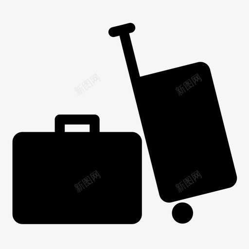 行李机场移动图标svg_新图网 https://ixintu.com 打包 旅行 机场 移动 行李 访问