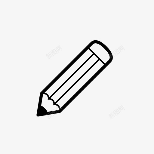 铅笔书写工具图标svg_新图网 https://ixintu.com 书写 创建 工具 撰写 文具 新建 绘图 编辑 设计 铅笔