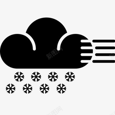 雪和风云寒冷图标图标