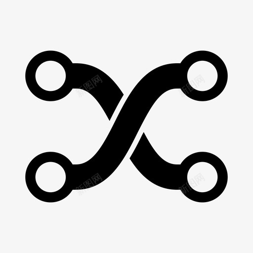 无序播放路由拉取图标svg_新图网 https://ixintu.com branch connect flow fork git split 合并 拉取 无序播放 混合 路径 路由