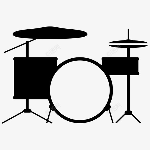 鼓组摇滚乐打击乐器图标svg_新图网 https://ixintu.com 乐器 打击乐器 摇滚乐 鼓组
