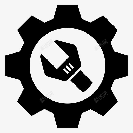 工具设置齿轮维护图标svg_新图网 https://ixintu.com 工具 工具维护 工具设置 维护 首选项 齿轮