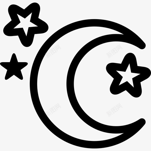 月亮和星星形状婴儿包1图标svg_新图网 https://ixintu.com 婴儿包1 形状 月亮和星星