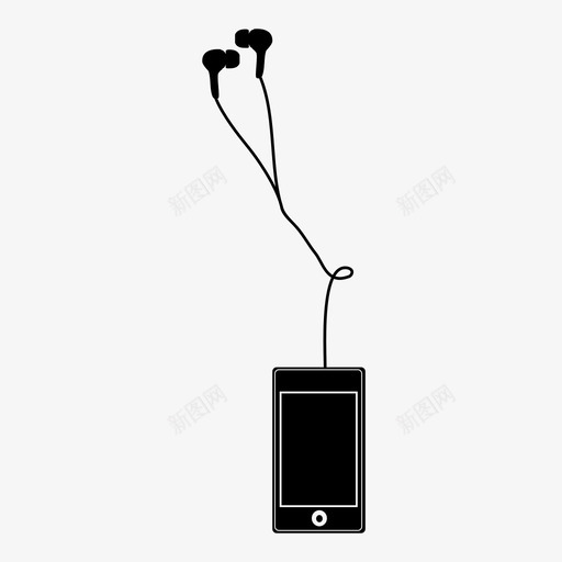 耳机itunesmp3图标svg_新图网 https://ixintu.com iphone ipod itunes mp3 智能手机 歌曲 耳机 音乐
