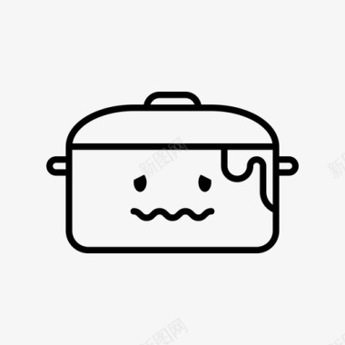 烹饪锅平底锅反胃图标图标