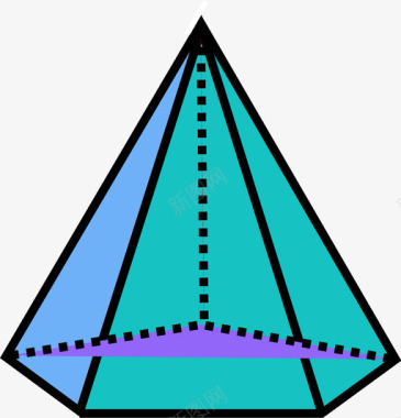 五角金字塔三维三维形状图标图标