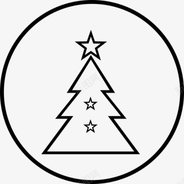 圣诞树冬季季节星星图标图标