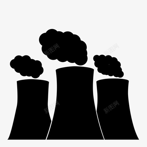 核电站有毒塔图标svg_新图网 https://ixintu.com 反应堆 塔 技术 放射性 有毒 核电站 烟雾 能量 蒸汽 风险