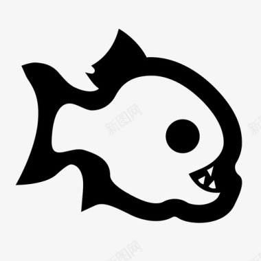 食人鱼水虎鱼淡水鱼图标图标