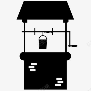 好吧水井水桶图标图标