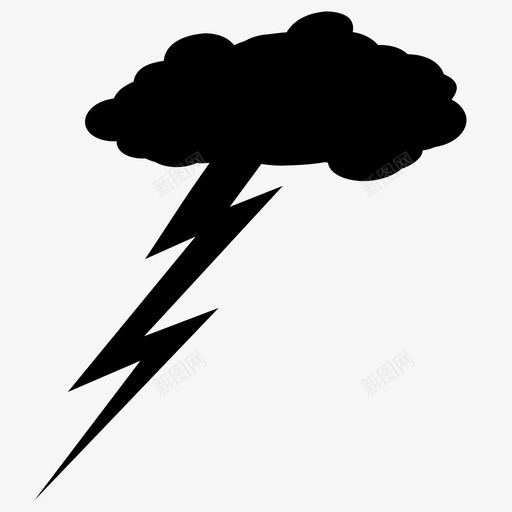 闪电气候云图标svg_新图网 https://ixintu.com 云 冲击 天气 气候 闪电 雷雨 预报 风暴
