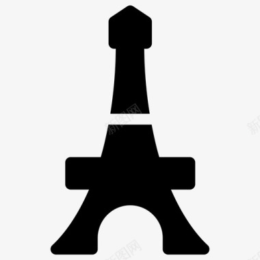 埃菲尔铁塔旅游景点结构图标图标