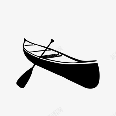 独木舟船湖图标图标