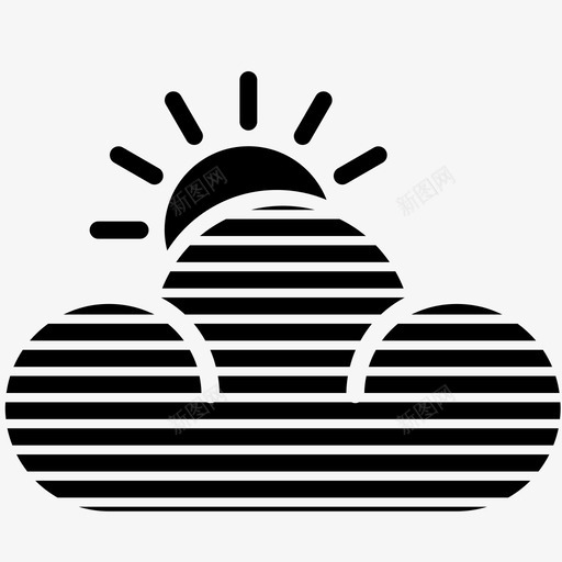 雾朦胧的云太阳自然图标svg_新图网 https://ixintu.com 天气 天空 朦胧的云太阳 自然 雾