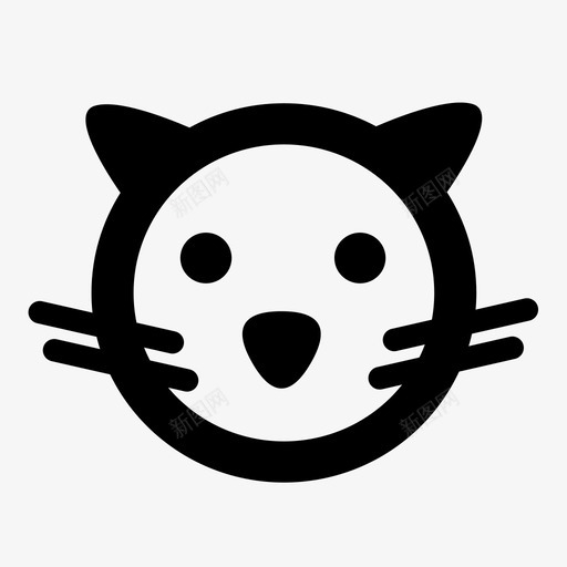 猫小猫头图标svg_新图网 https://ixintu.com 动物 动物群 卡通 头 小猫 猫