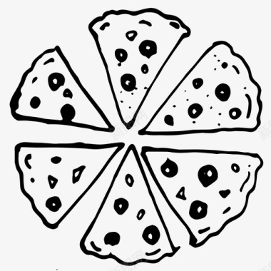 披萨橄榄酱晚餐图标图标