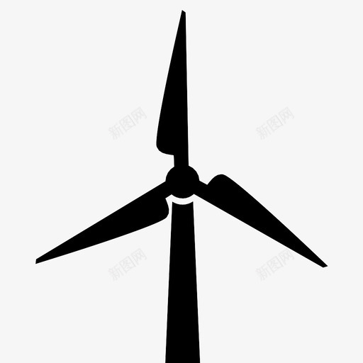 风力涡轮机风力发电厂风能图标svg_新图网 https://ixintu.com 可持续能源 替代能源 风力发电厂 风力涡轮机 风能