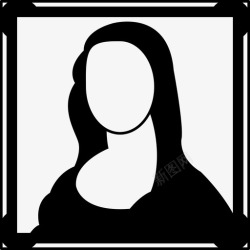 博物馆物绘画框架蒙娜丽莎绘画画家图标高清图片