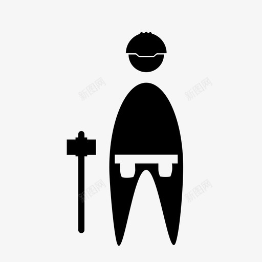 建筑锤子安全帽图标svg_新图网 https://ixintu.com 人 安全帽 工人 工作 建筑 锤子