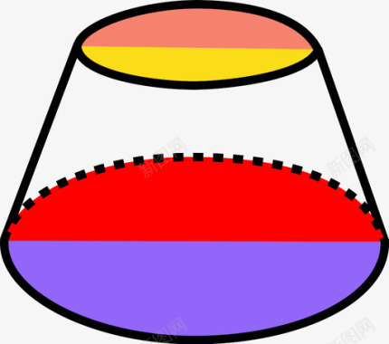 圆锥截头三维形状图标图标