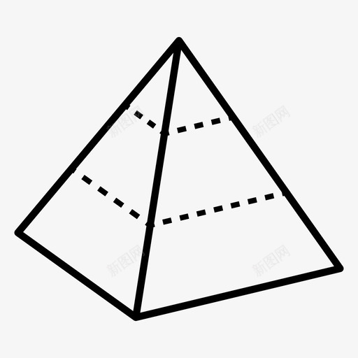分金字塔三维四面体图标svg_新图网 https://ixintu.com 三维 侧面 分金字塔 四面体 多面体 宽度 深度 结构 长度