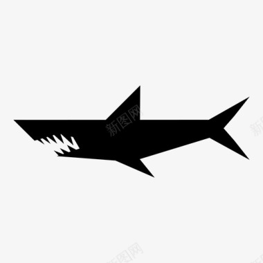 鲨鱼牙齿海图标图标