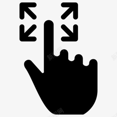 手指拖动四个边标志形状图标图标